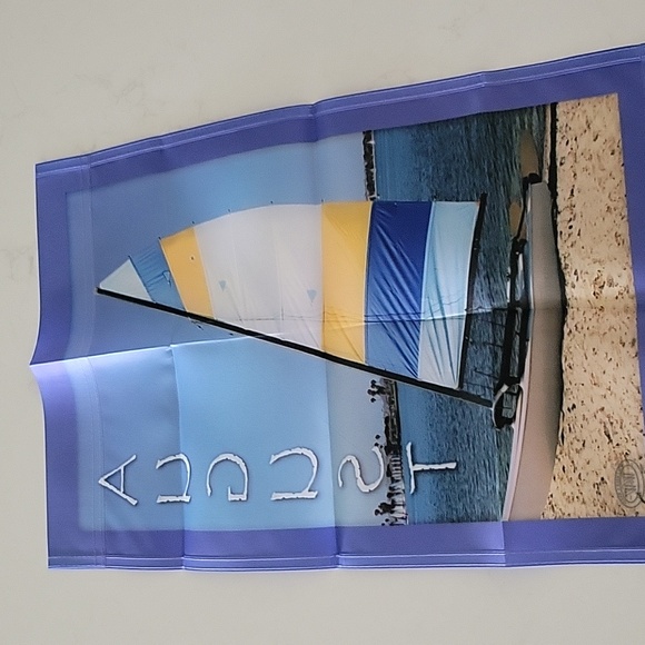 Mini garden flag, August sail boat - Picture 2 of 2